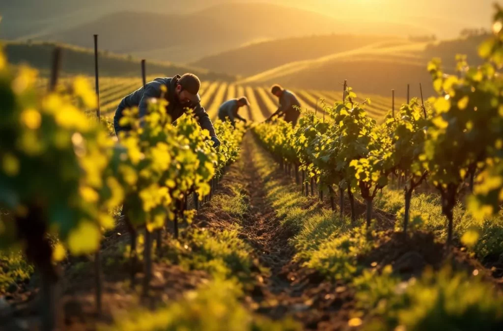 Vignoble en restructuration au soleil — aides européennes OCM